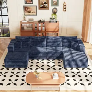 118&92.5" L/U-Shaped Modular Boneless Sectional Couch Oversized Deep-Seat No Assembly Required Suitable for Living room/Bedroom/Apartment