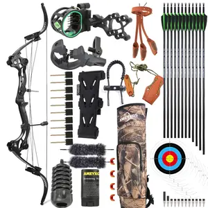 1set Compound Bow Set 40-55lbs Indoor and Outdoor Archery Easy Installation Archery Equipment Adult Bow Set Suitable for Professional Beginners