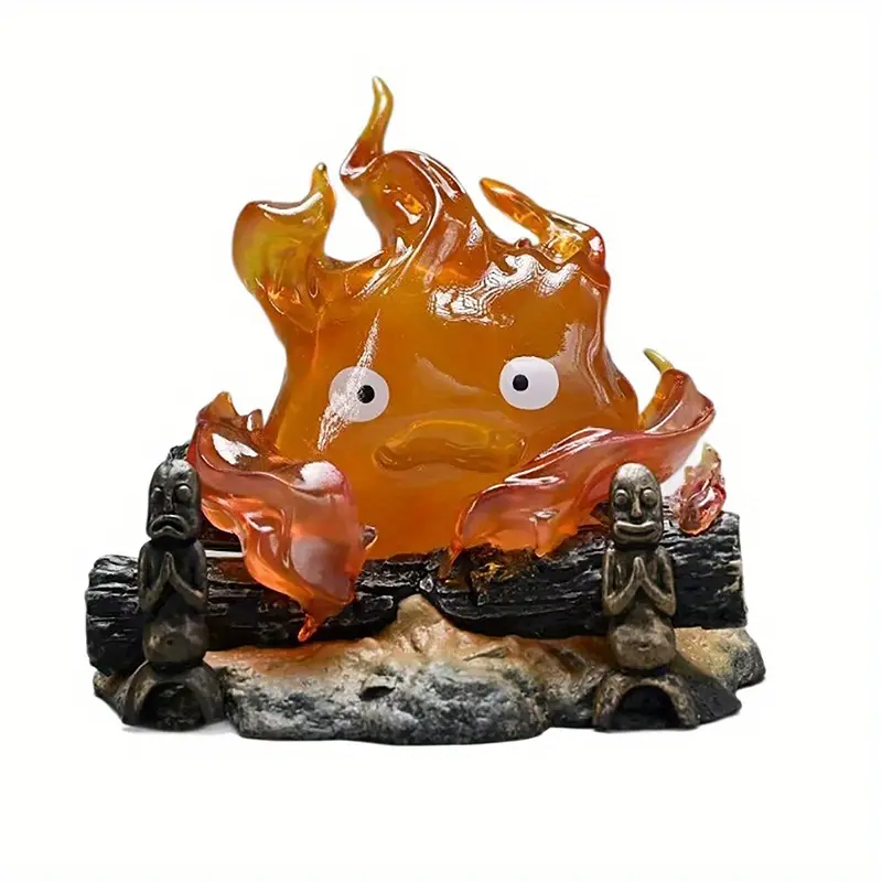 PVC Cute Flame Calcifer Decorative Figurine - Collectible Home Decoration, Small Desk Ornament, Aesthetic 1Pc Gift for Room Decor