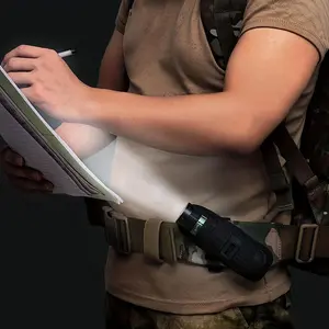 Portable Flashlight Holder, 360 Degree Rotatable Flashlight Holster with Quick Release Buckle, Flashlight Carrier for Outdoor Adventure & Emergency Use