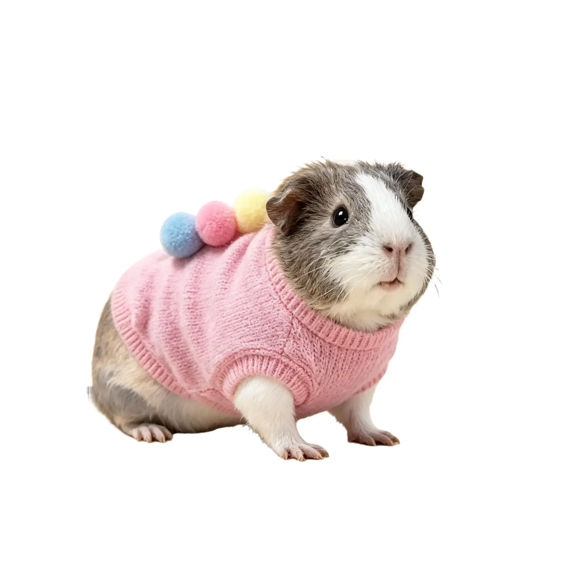 Small Animal Warm Soft Vest T-Shirt - XS/XXS Pet Clothing for Rabbits, Guinea Pigs with Bright Colors, Cute Look, Easy Wash, Ice Cream Cones Design, Keeps Warm Functionality