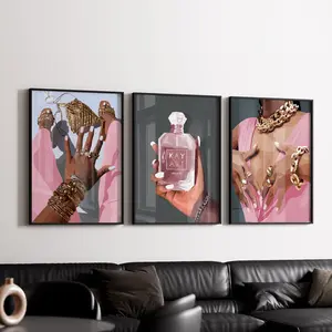 Set of 3 Black Woman Wall Art, Black Girl Wall Decor, Modern Aesthetic Prints, Empowerment Home Decor