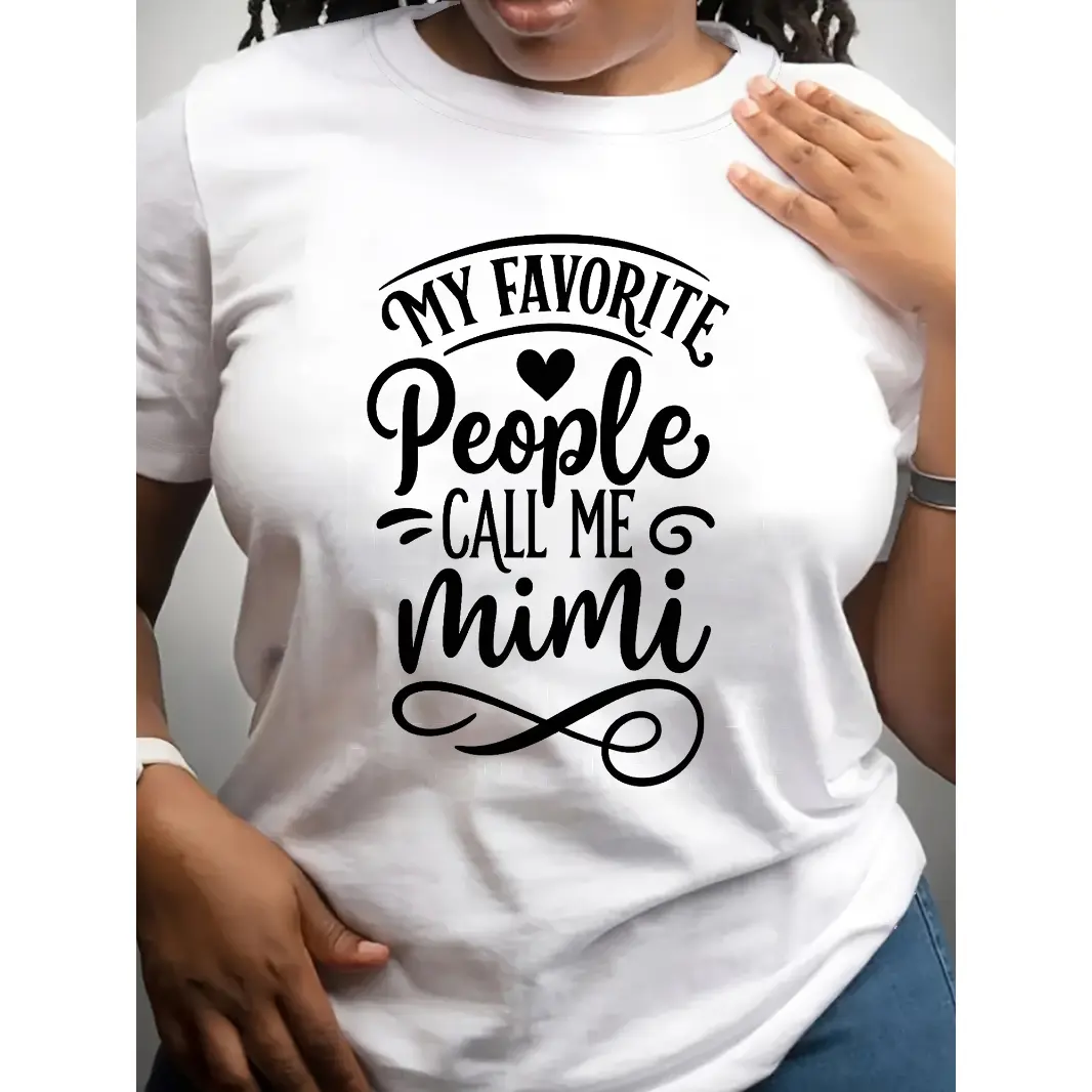 Womens Cotton Short Sleeve Graphic Tee My Favorite People Call Me Mimi Cute Family Saying Top Casual Summer Shirt Gift For Grandma Mimi Mothers Day
