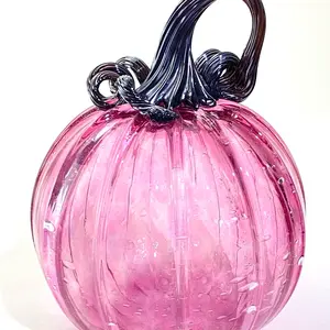 Pink Pumpkin Patch handblown glass decor