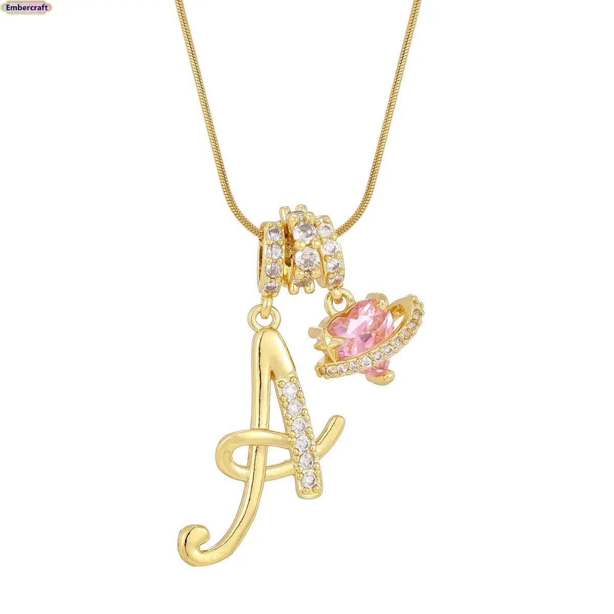 A–Z Initial Necklace for Women, Colorful Cubic Zirconia Letter Pendant, Dopamine Style Gold Tone Chain Necklace, Personalized Cute Jewelry for Daily Wear, Layering Outfit and Gift A–Z Initial Necklace for Women, Colorful Cubic Zirconia Letter Pendant, Dopamine Style Gold Tone Chain Necklace, Personalized Cute Jewelry for Daily Wear, Layering Outfit and Gift