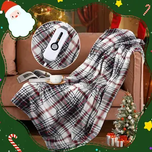 Electric Blanket Throw Size Fast Heating Durable & Warm Flannel, 4 Heating Levels, 3-Hour Smart Auto Shutoff, Suitable for Beds, Sofas and Offices, Machine Washable, Perfect Christmas Gift