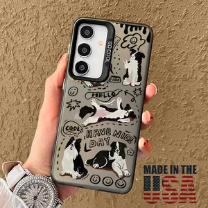 Case Compatible with Galaxy S23 Ultra S24 Plus S25 S22+ Playing Border Collie Patterned Anti-Scratch Military-Grade Drop Protection Slim Cover Cellphone Protective