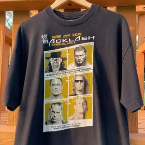 Vintage 2007 WWE Backlash “Event” Double Sided Graphic Tee - Best Fatal 4 Way Ever - Undertaker - Batista - John Cena - Edge - Shawn Michaels - Randy Orton