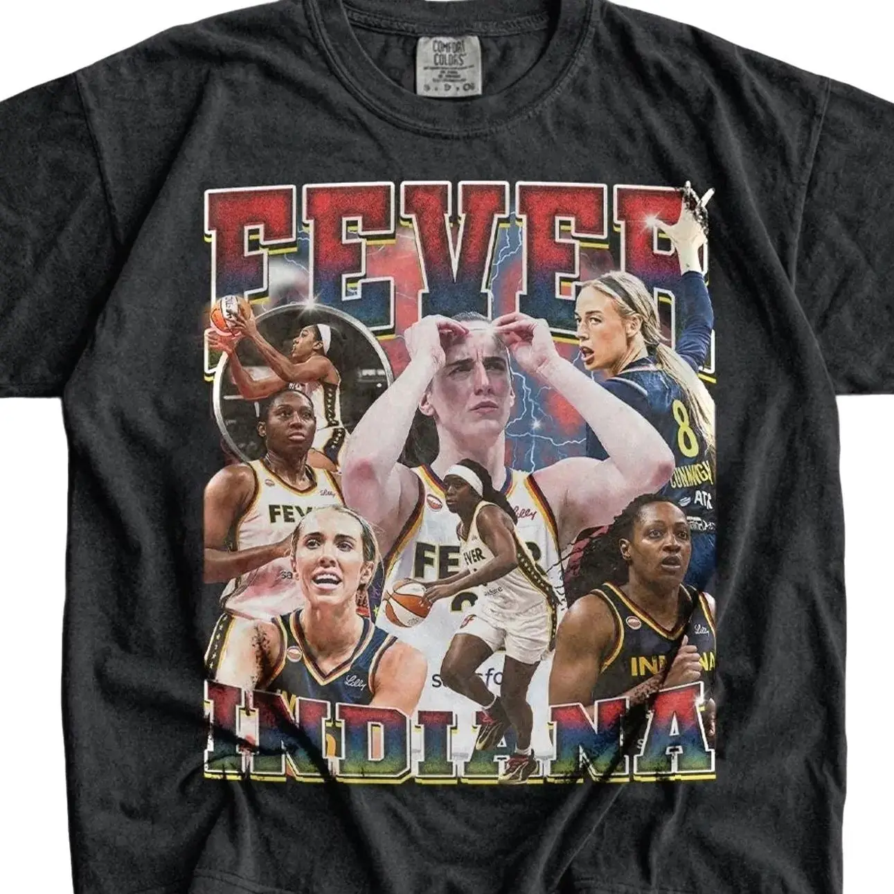 Fever Basketball Graphic Tee, Caitlin Clark Fan Shirt, Vintage Sports T-Shirt, Cotton