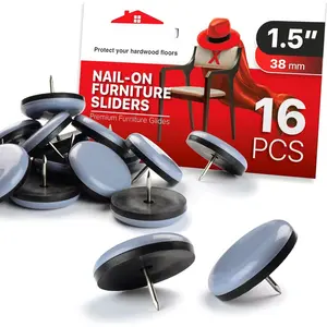 Chair Glides  - 1.5" Furniture Glides 16 count -    Furniture Sliders -  Chair  Floor Protectors - Slide Effortlessly with Chair  Pads That Protects Your Floor!