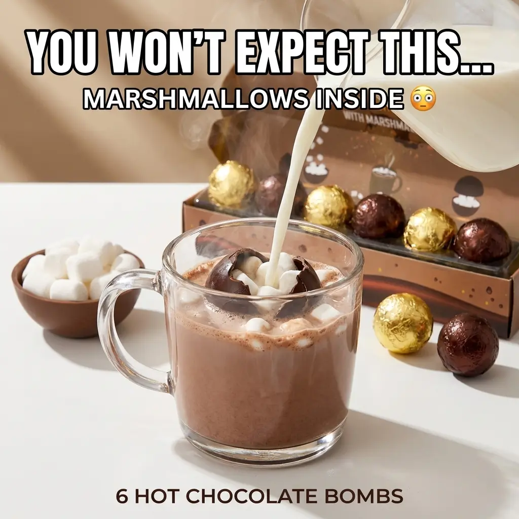 Viral Hot Chocolate Bombs – Marshmallow Cocoa Bomb Set (6 Pack) – Milk Chocolate Cocoa Melts – Perfect Winter Drink Gift