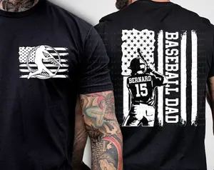 Personalized Baseball Dad Shirt, Custom Name and Number Baseball, Father's Day Shirt, Baseball Shirt