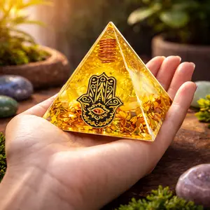 Yellow Decorative Resin Pyramid – 5 cm