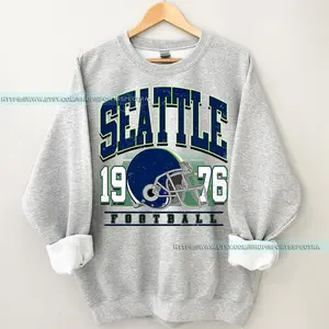 [Sale Up To 50%] Seattle Football Vintage Sweatshirt, Seattle Football Crewneck Sweatshirt, Retro Seattle Football, Gift For Fan, Trendy USA Cotton Fabric