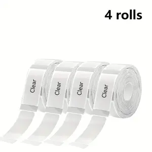 640 sheets of 4-roll hot press adhesive labels, size (15x30mm) 160 labels/roll, transparent self-adhesive thermal paper, suitable for small businesses, home offices, and clothing labels - glossy surface | glossy surface label | easy to peel label,