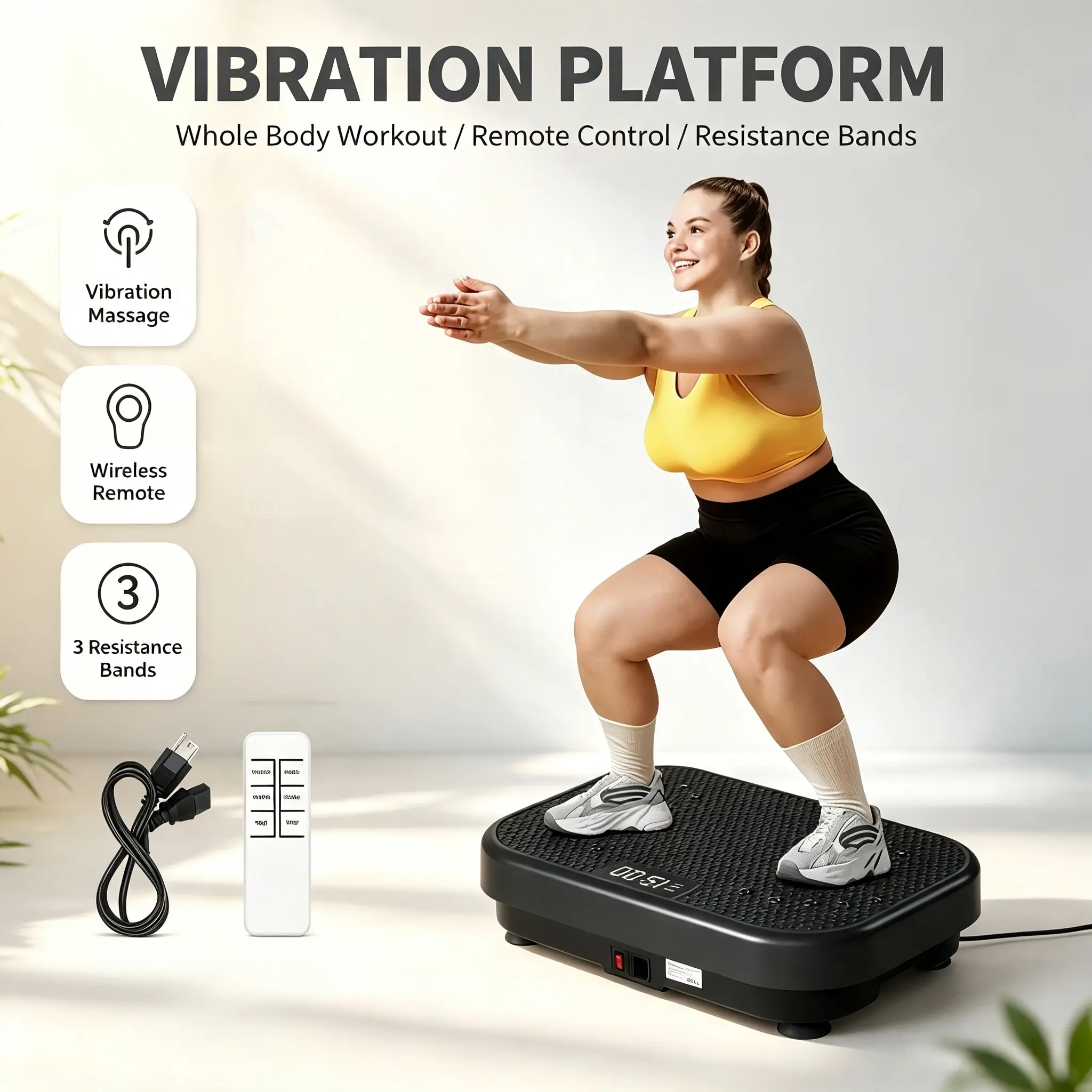 Whole Body Vibration Plate Fitness Equipment, Oscillating Shaking Platform for Adult Workouts