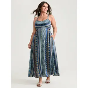 BLOOMCHIC Womens Plus Size Maxi Dress [M-6X] with Boho Stripe Rayon Pockets Cami 2026 Summer Vibes Swimweek