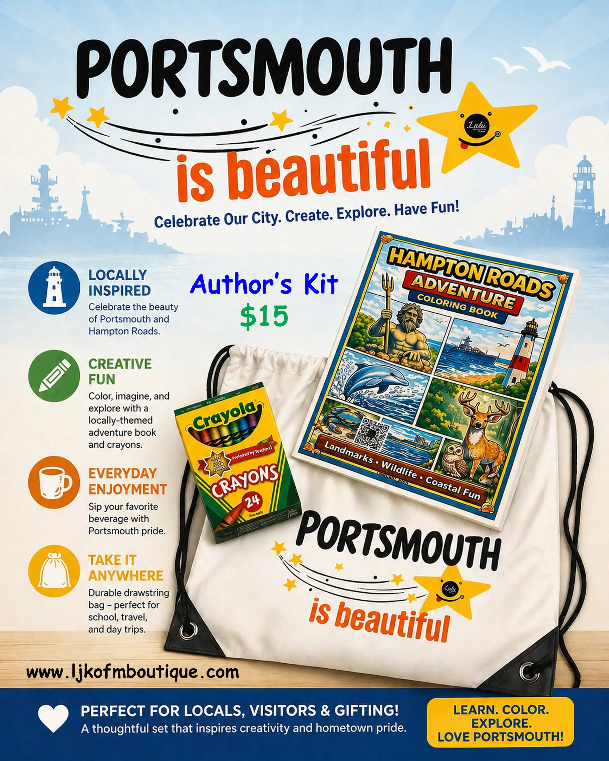 Portsmouth Local Author's Coloring Kit