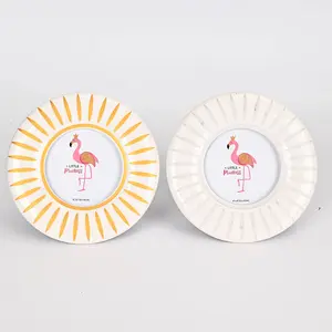 Elegant Ceramic Photo Frame 4x4" | Stylish Tabletop Picture Frame for Home Decor | Durable Ceramic Desktop Display | 2 Assorted Colors for Modern Living Room