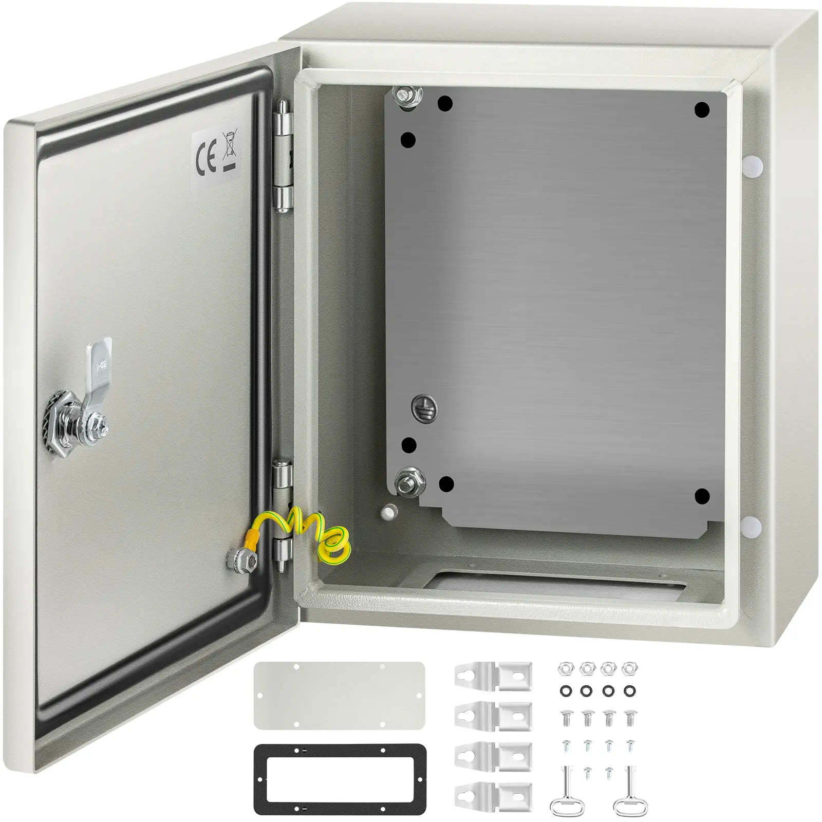 VEVOR NEMA Steel Security Safe Box, IP66 Waterproof Electrical Enclosure (12x10x6 in) with Mounting Plate, Father's Day Gift