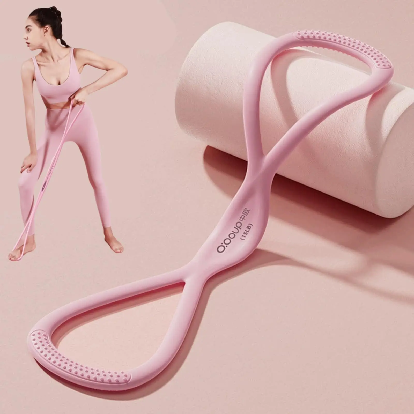 Resistance Bands Set, 8 Exercise Bands for Women & Men, 8-Shaped Puller, Home Pilates Equipment, Glutes Workout Equipment, 15-35 Lb Strength Training, High-Elasticity Silicone Workout Gear, Workout Accessories, Fitness Training Band, Elastic Sport Band
