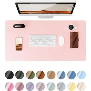 Ysagi Leather Desk Pad Protector, Office Desk Mat, Large Mouse Pad, Non-Slip PU Leather Desk Blotter, Laptop Desk Pad, Waterproof Desk Writing Pad for Office and Home (Light Pink, . " X . ") YSAGi