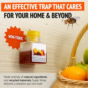 2/5/10 Pack Fruit Fly Traps, Effective Indoor Kitchen Fly Catcher, Up to 3 Weeks Long Lasting Formula, Non-Toxic Safe Pest Trap Friendly to Pets and Kids for Household Use