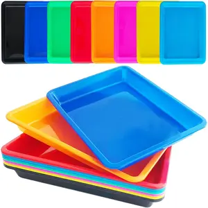 10 Pack Plastic Art Trays 8 Color Sensory Trays for Kids Crafts & DIY Projects