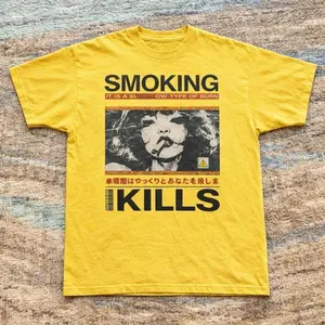 Smoking Kills Graphic Baby Tee – Aesthetic Y2K Streetwear Top