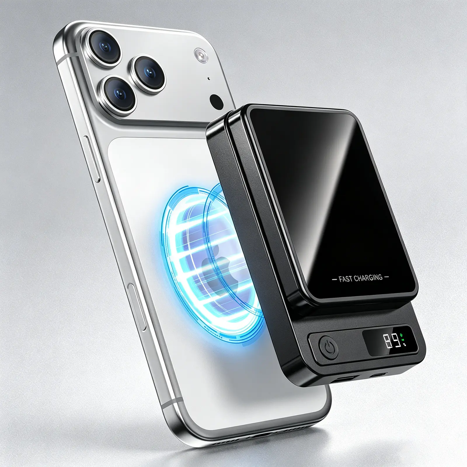2026 Upgraded Digital Display 10000/5000mAh Magnetic Power Bank, MagSafe Wireless Charger with Gravity Stabilization - Landscape Viewing & Stand for iPhone 17/16/15/14/13/12 Pro Max, Portable Charger for Travel/Couch