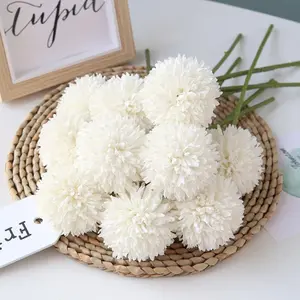 24 artificial chrysanthemum ball bouquets, all-season home decoration flowers, suitable for elegant DIY decorative gifts for homes, offices, cafes, parties, weddings, and other occasions.