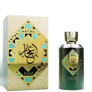 Ijaaz Abyat Eau de Parfum 100ml - Apple Top Notes - Mint Green, Lemon, Tonka Bean, Ambroxan, Geranium, Vanilla, Sugar, Cedar, Vetiver, Oakmoss - Versatile Fragrance for Various Occasions
