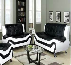 joepanstudio Furniture 2 Piece Aldo Modern Sofa Set Black & White Contemporary Design Living Room Furniture