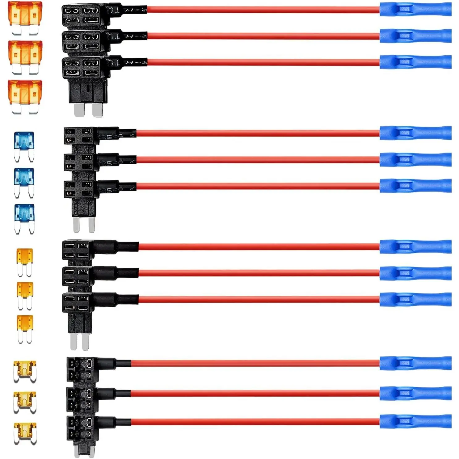 12 Pack Add a Circuit Fuse TAP - 12V Fuse Adapter for Car - Mini Automotive Fuse Connector ATC AMP Blade Fuse Holder