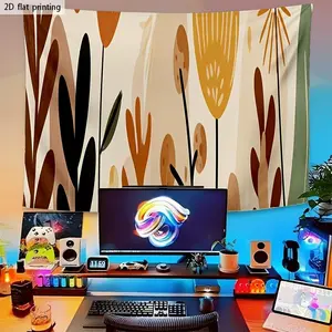 2D Flat, 1pc 1pcs Minimalist Modern Abstract Tapestry Suitable for Sofa Background Wall/Gaming Room Decor, Vertical HD Print Line Art Poster with Suitable for Photography Prop, Anime-Themed, for Decoration for Blank Walls - Flannel