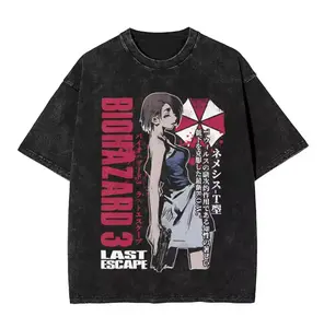 Vintage Wash Biohazard 3 Last Escape Graphic Tee, Jill Valentine Anime Style Design, Vintage Survival Horror Game Shirt, Gamer Streetwear, resident evil merch shirt, Mens Womenswear Top