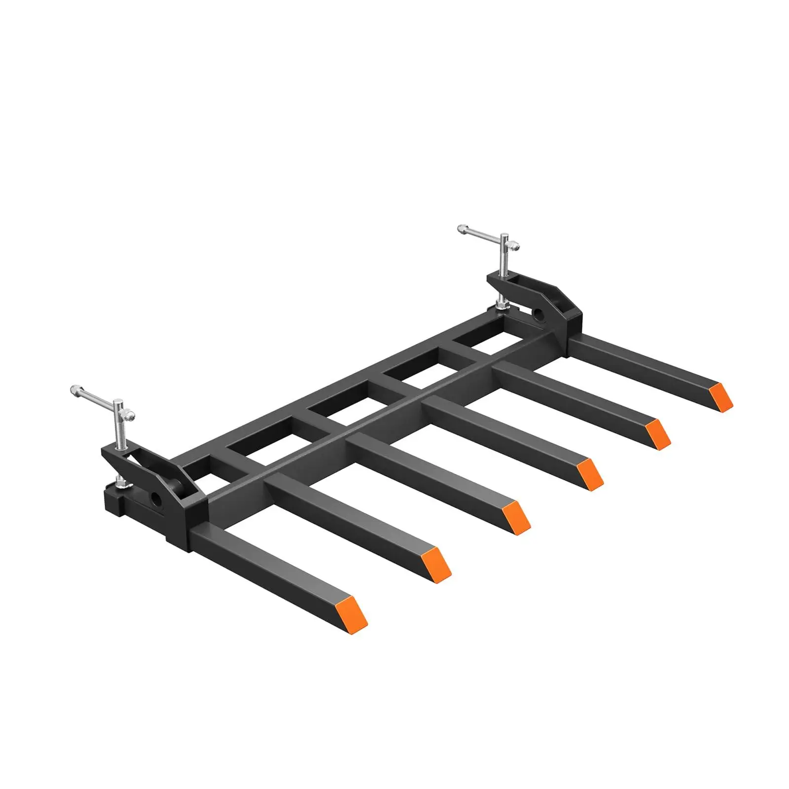 GAOMON Clamp on Debris Forks Fit 60" Bucket, 4000 LBS Capacity Heavy Duty 6 Fork Tines Clamp-on Pallet Forks Tractor Bucket Forks for Skid Steer Loader Tractor