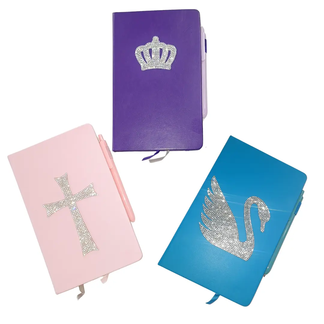 Create Your Rhinestone Journal 128 Lined Pages A5 with Pen - Office Stationery