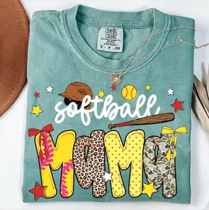 Comfort Colors® Preppy Softball Mama Tshirt, Softball Stripes Leopard Pink Tshirt, Camo Softball Distressed Varisty , Game Day Softball , Dots,