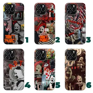 Te.rrifi.er Phone Case Dark Horror Movie Aesthetic | Halloween Item Phone Case Protection, Shockproof For IPhone 17-12, Pro Max, Pro Plus, and Samsung S25 24 23 Safety Case