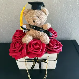 Eternal Graduation Purse Arrangement Bouquet Perfect for a Grad Gift Pink Red White