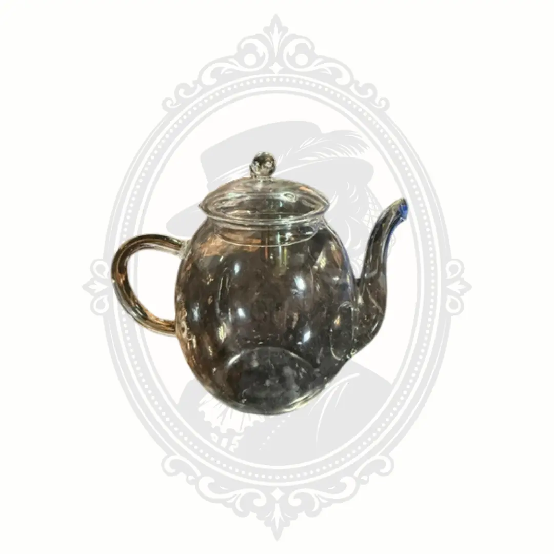 Creano Gothic Borosilicate Glass Teapot with Lid - 17oz Minimalist, Lightweight Dark Academia Decor Tea & Coffeeware with Authentic Creano Branding