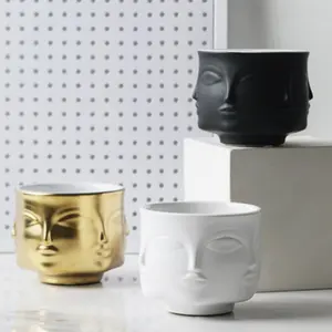 Creative Ceramic Face Vase Planter, Home Dry Flower Plant Pot, Decorative Storage Organizer, Unique Floral Arrangement Accessory