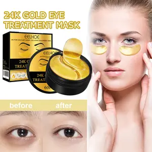 24k Gold Eye Mask Patch, Collagen Eye Patches, Hydrating & Moisturizing Under-Eye Care, Firming & Lifting Gel Patches for Dark Circles & Wrinkles Removal