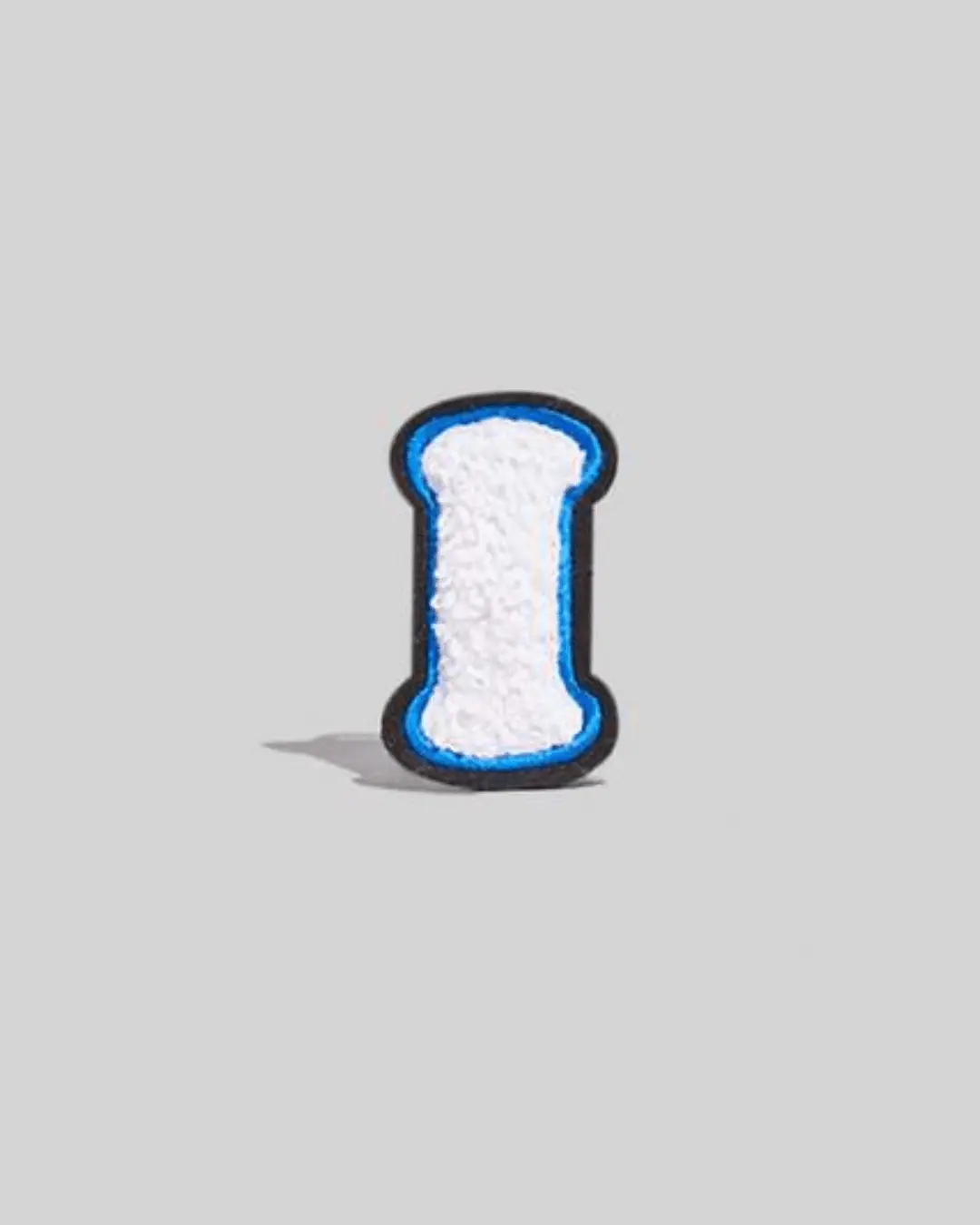 I White Chenille Varsity Letter Patch - Small