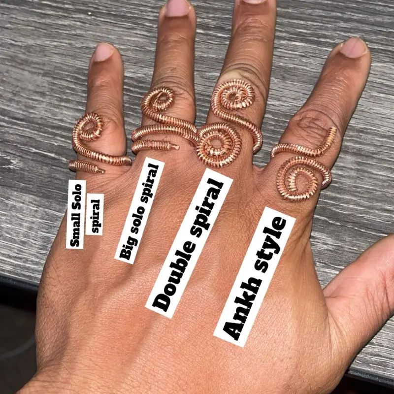 Handmade Copper Spiral Ring Adjustable Boho Protection Jewelry for Energy Elegance and Divine Awakening