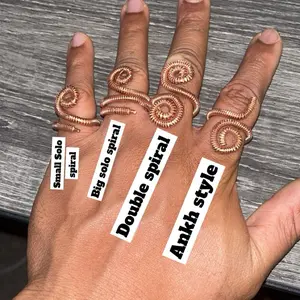Handmade Copper Spiral Ring Adjustable Boho Protection Jewelry for Energy Elegance and Divine Awakening