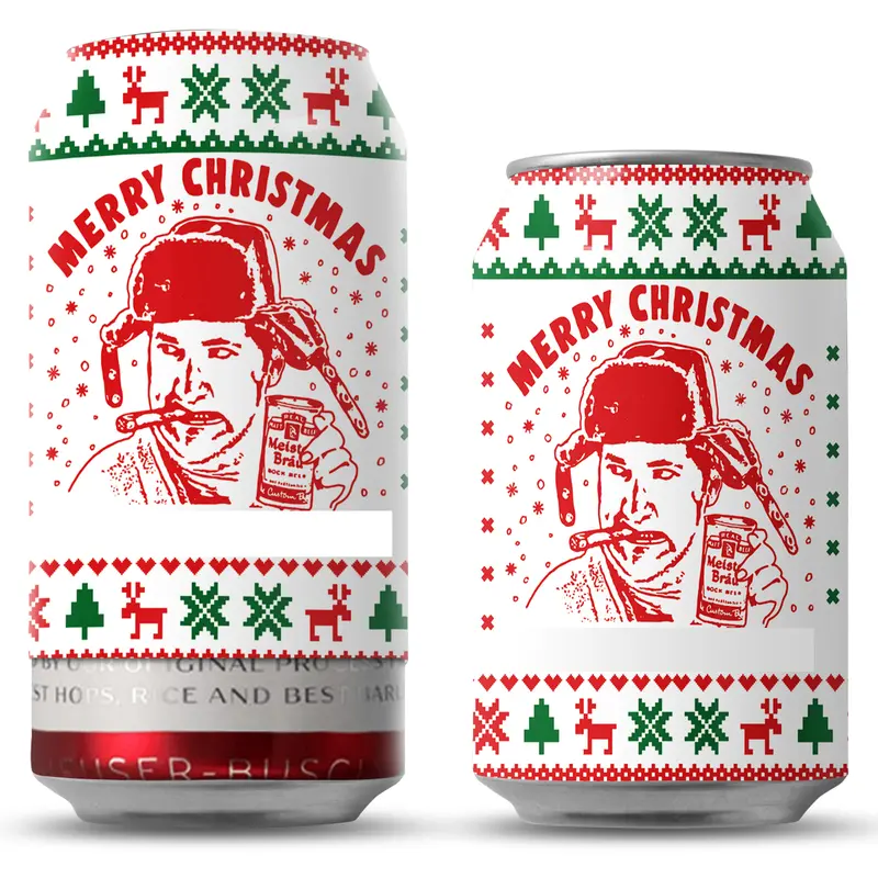 Christmas Beersy Silicone Can Cover Sleeve (GLOW) Drinkware Beverage