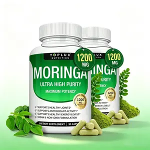 High Potency Moringa Capsules 1200mg – 100% Pure Moringa Leaf Powder, Support Immune & Digestive Health, 90 Capsules