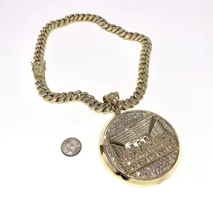 18K Gold Last Supper CZ Diamond BIG SIZE Quality Custom Pendant/Chain